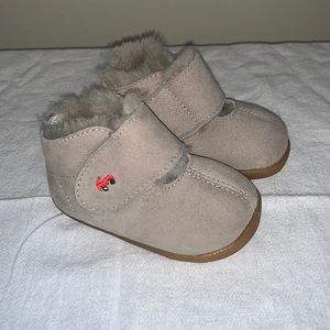 See Kai Run Avery Grey Shearling First Walker Booties